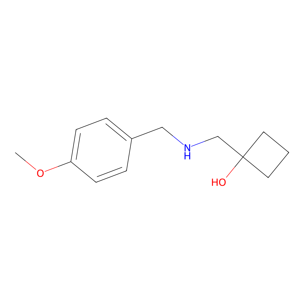 1-({[(4-Methoxyphenyl)methyl]amino}methyl)cyclobutan-1-ol molecular structure, CAS 1602840-85-6