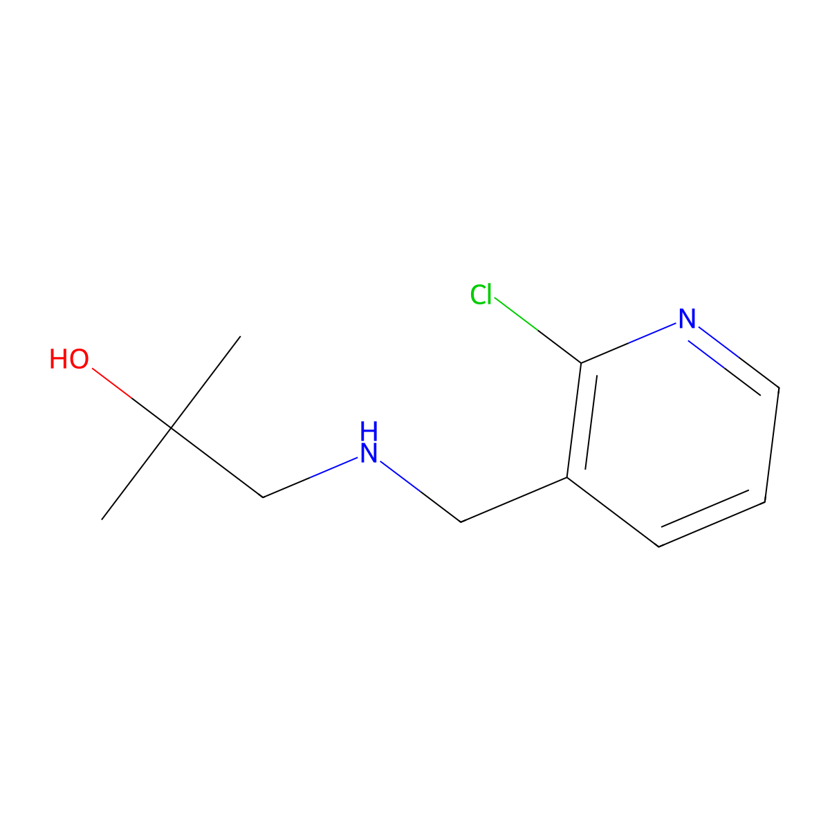 1-((2-Chloropyridin-3-yl)methylamino)-2-methylpropan-2-ol molecular structure, CAS 1602867-43-5