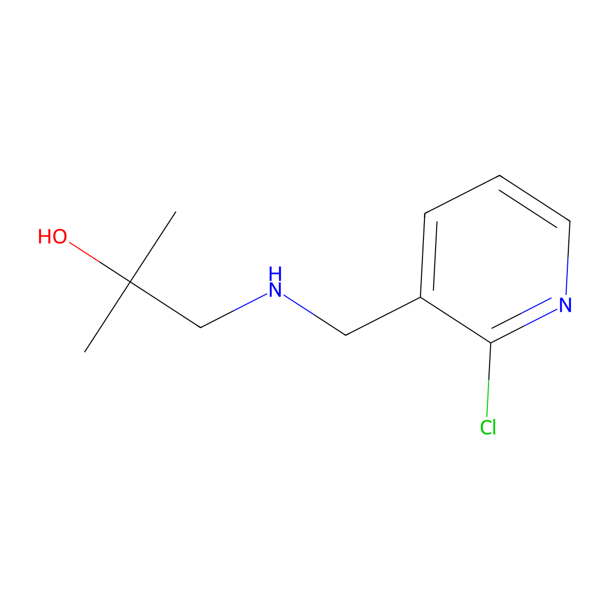 1-((2-Chloropyridin-3-yl)methylamino)-2-methylpropan-2-ol molecular structure, CAS 1602867-43-5