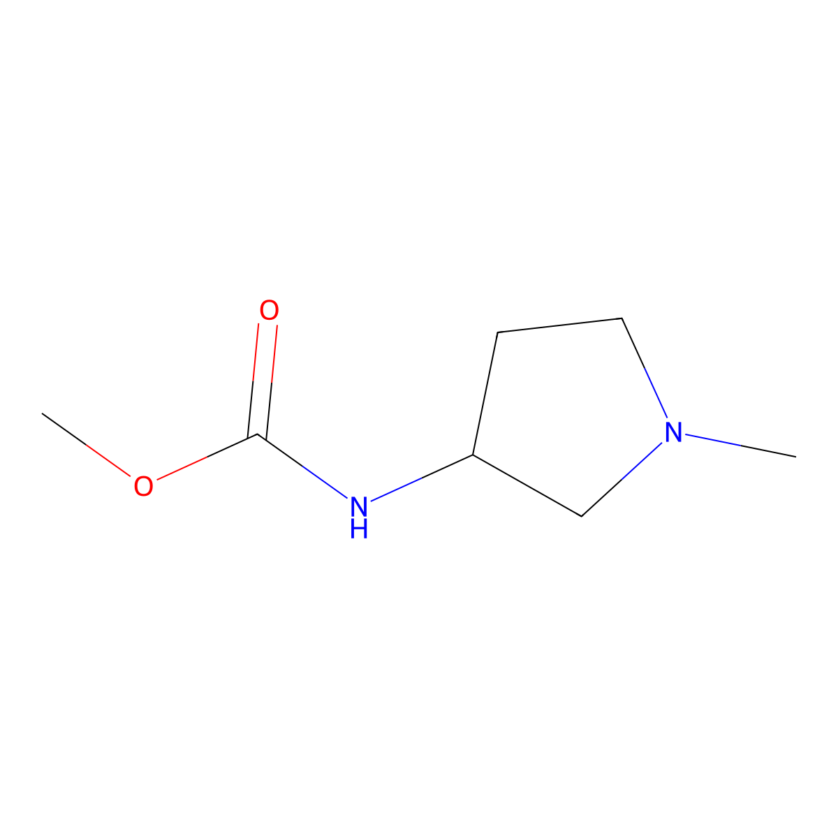 methyl N-(1-methylpyrrolidin-3-yl)carbamate molecular structure, CAS 1602868-61-0