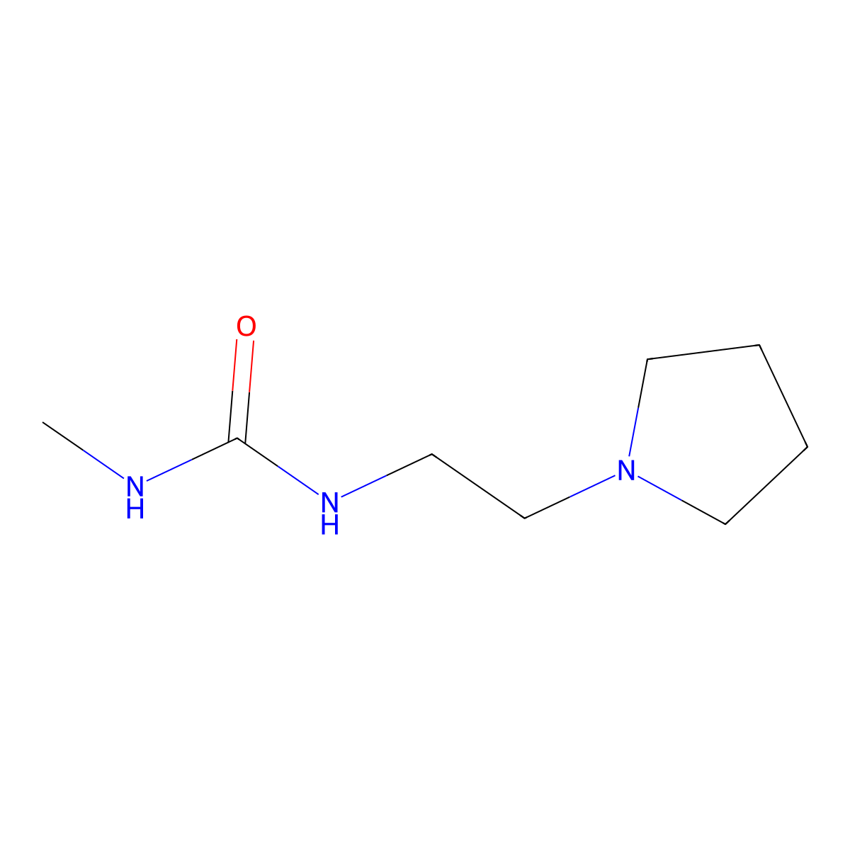 3-Methyl-1-[2-(pyrrolidin-1-yl)ethyl]urea molecular structure, CAS 1602869-85-1