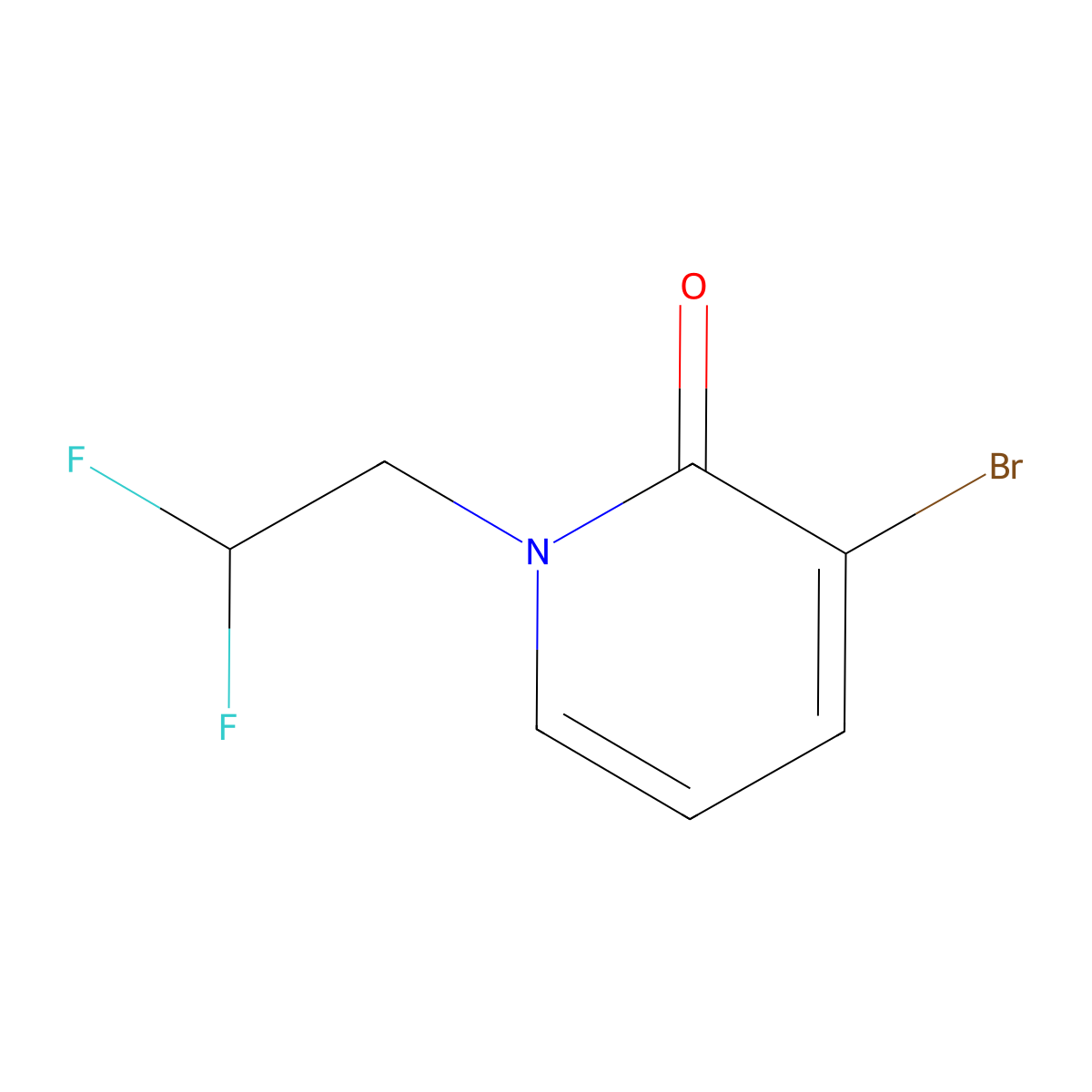 3-Bromo-1-(2,2-difluoroethyl)-2(1H)-pyridinone molecular structure, CAS 1602870-59-6