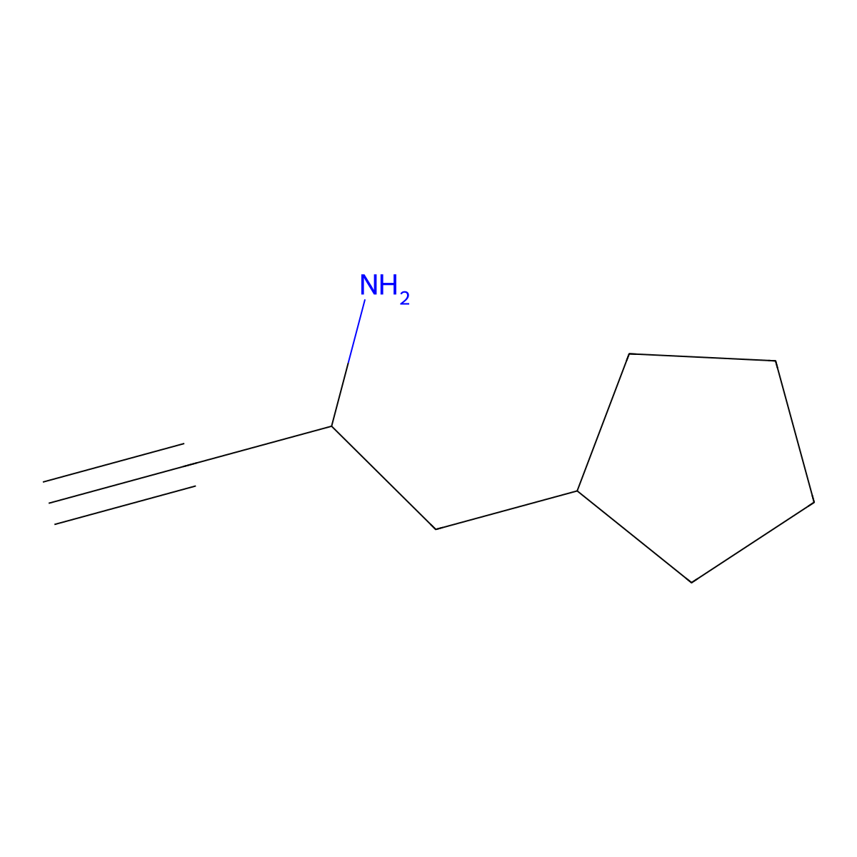 1-Cyclopentylbut-3-yn-2-amine molecular structure, CAS 1602889-37-1