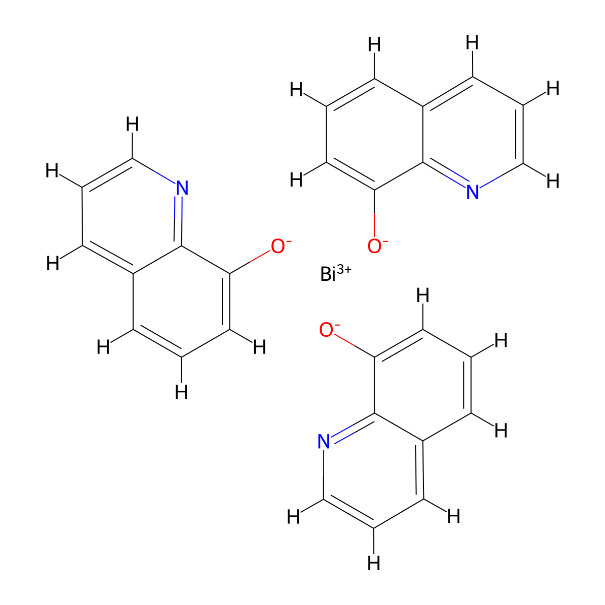 Bismuth tris(8-quinolyl oxide) molecular structure, CAS 16029-28-0