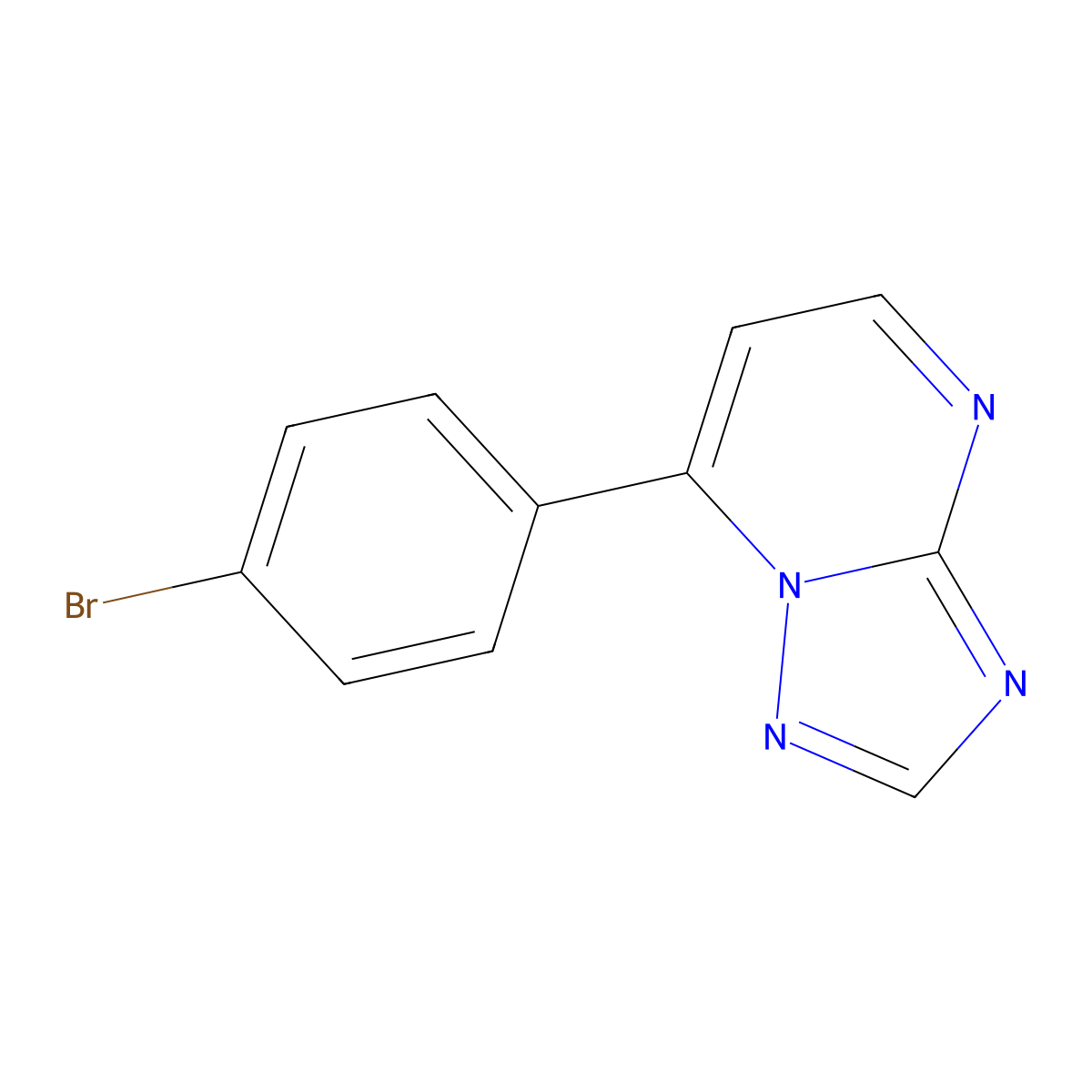 7-(4-Bromophenyl)-[1,2,4]triazolo[1,5-a]pyrimidine molecular structure, CAS 160290-40-4