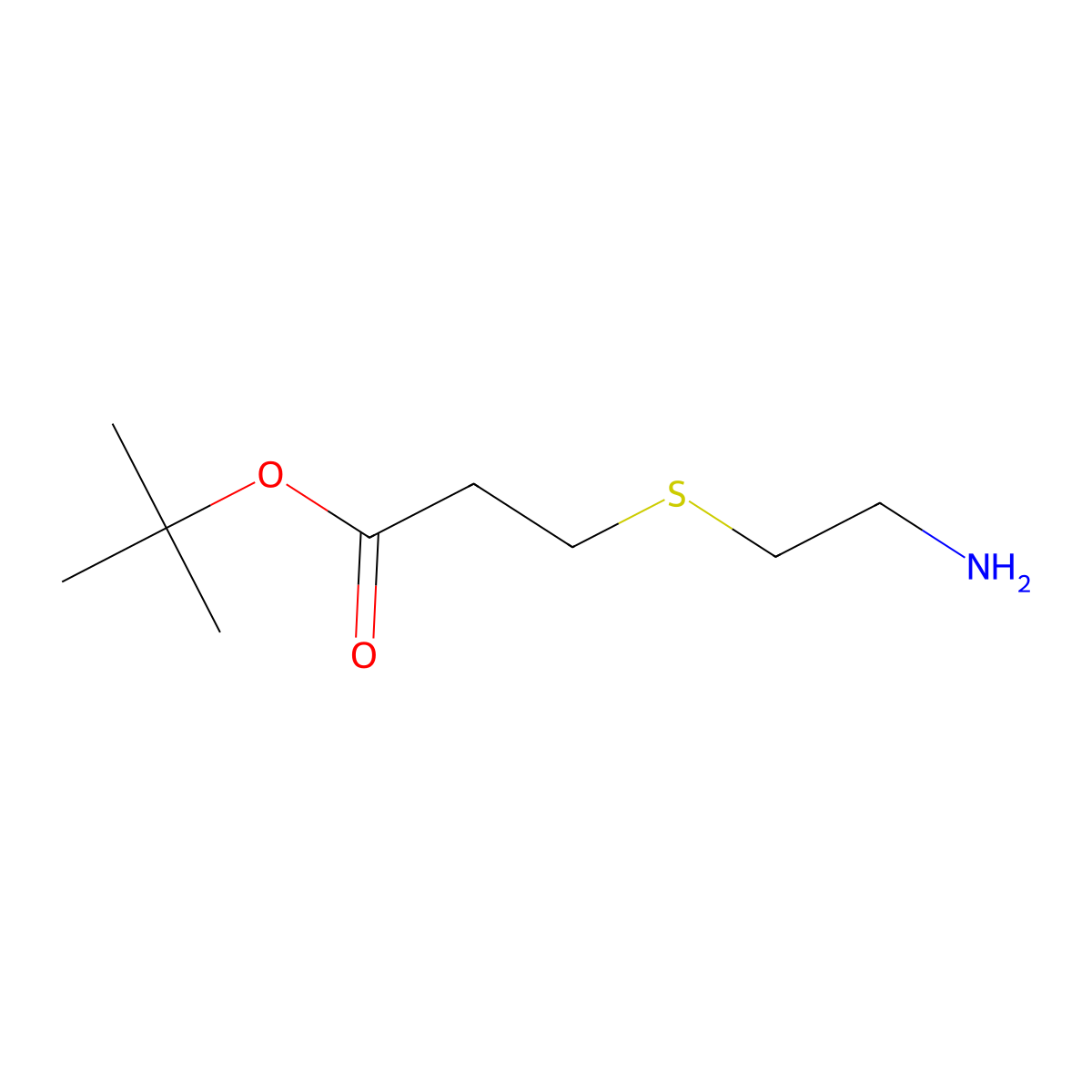 tert-Butyl 3-((2-aminoethyl)thio)propanoate molecular structure, CAS 1602900-74-2