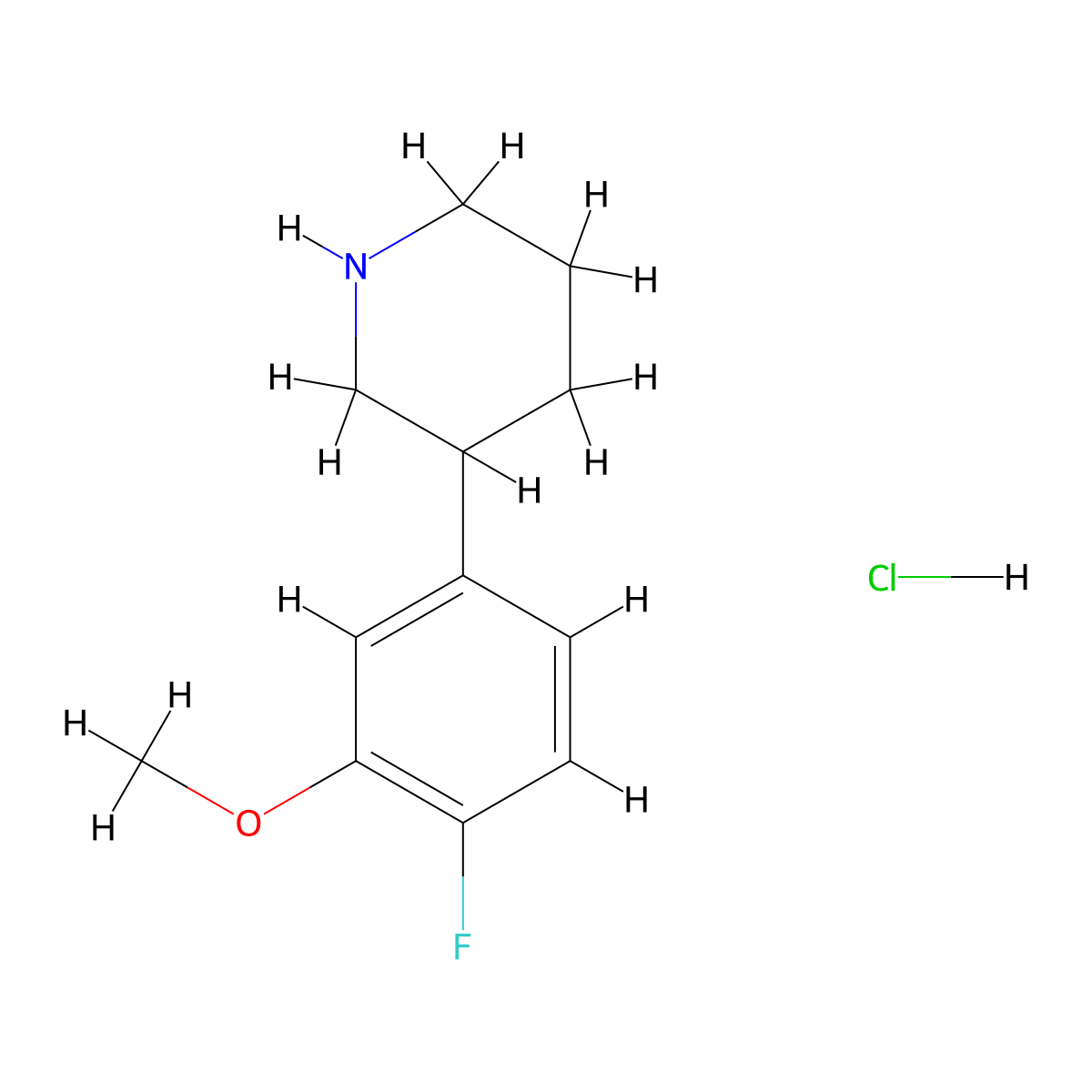 3-(4-Fluoro-3-methoxyphenyl)piperidine hydrochloride molecular structure, CAS 1602924-22-0