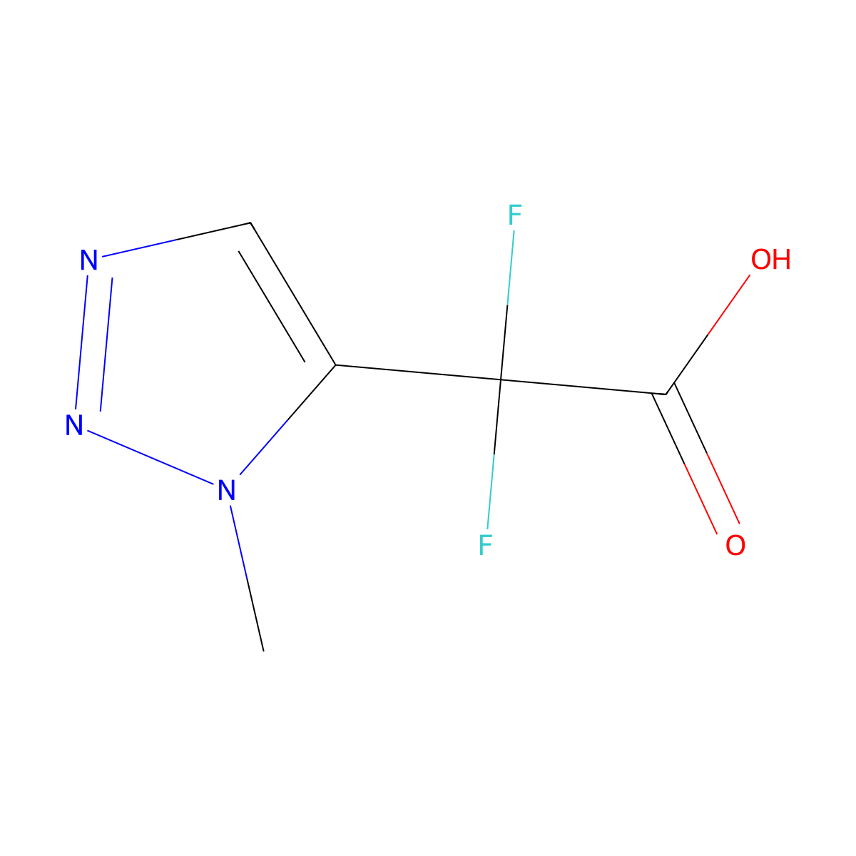 2,2-Difluoro-2-(1-methyl-1H-1,2,3-triazol-5-yl)acetic acid molecular structure, CAS 1602945-28-7