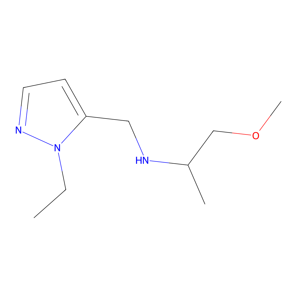 [(1-Ethyl-1H-pyrazol-5-yl)methyl](1-methoxypropan-2-yl)amine molecular structure, CAS 1602946-21-3