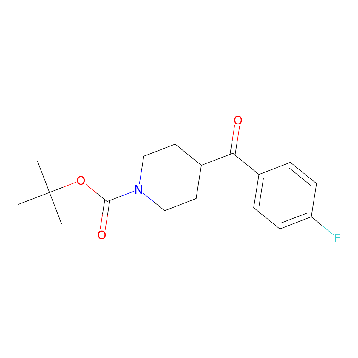 4-(4-Fluoro-benzoyl)-piperidine-1-carboxylic acid tert-butyl ester molecular structure, CAS 160296-40-2