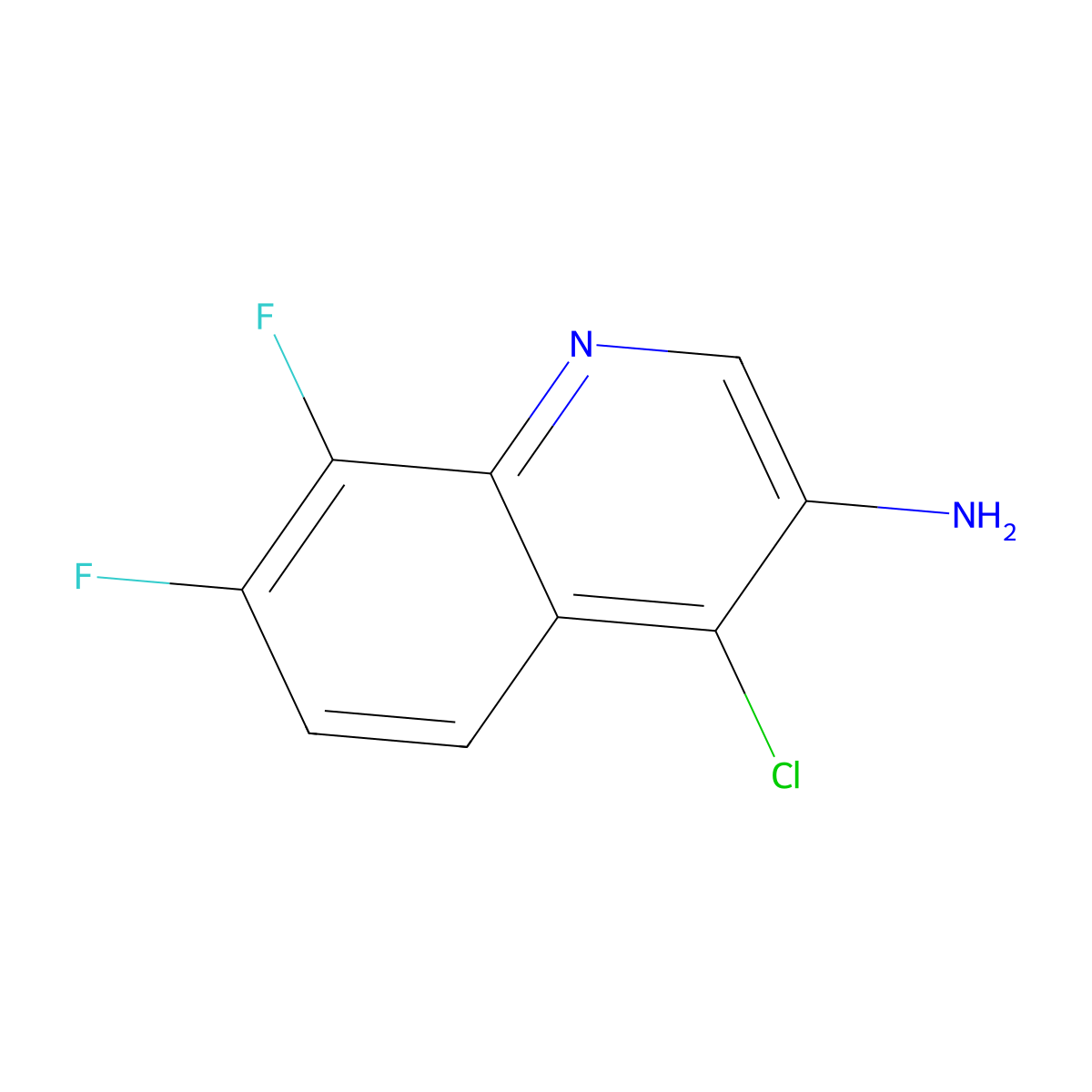 4-Chloro-7,8-difluoroquinolin-3-amine molecular structure, CAS 1602975-52-9