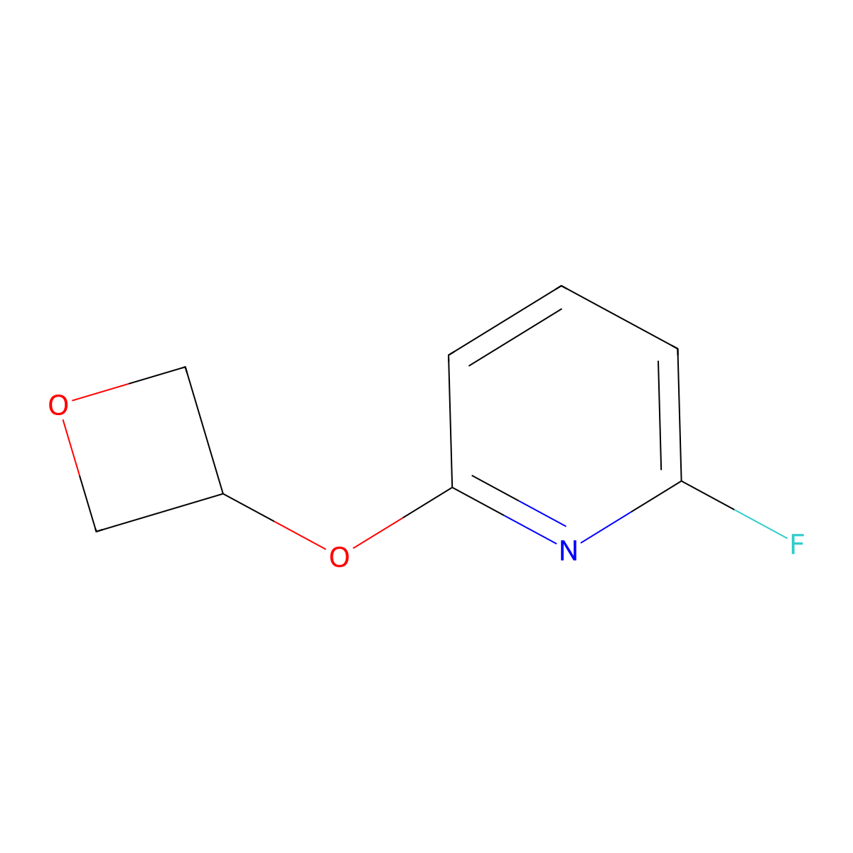 2-Fluoro-6-(oxetan-3-yloxy)-pyridine molecular structure, CAS 1602976-64-6