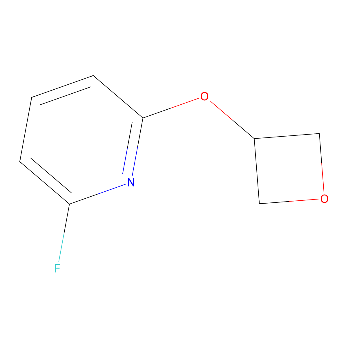 2-Fluoro-6-(oxetan-3-yloxy)-pyridine molecular structure, CAS 1602976-64-6