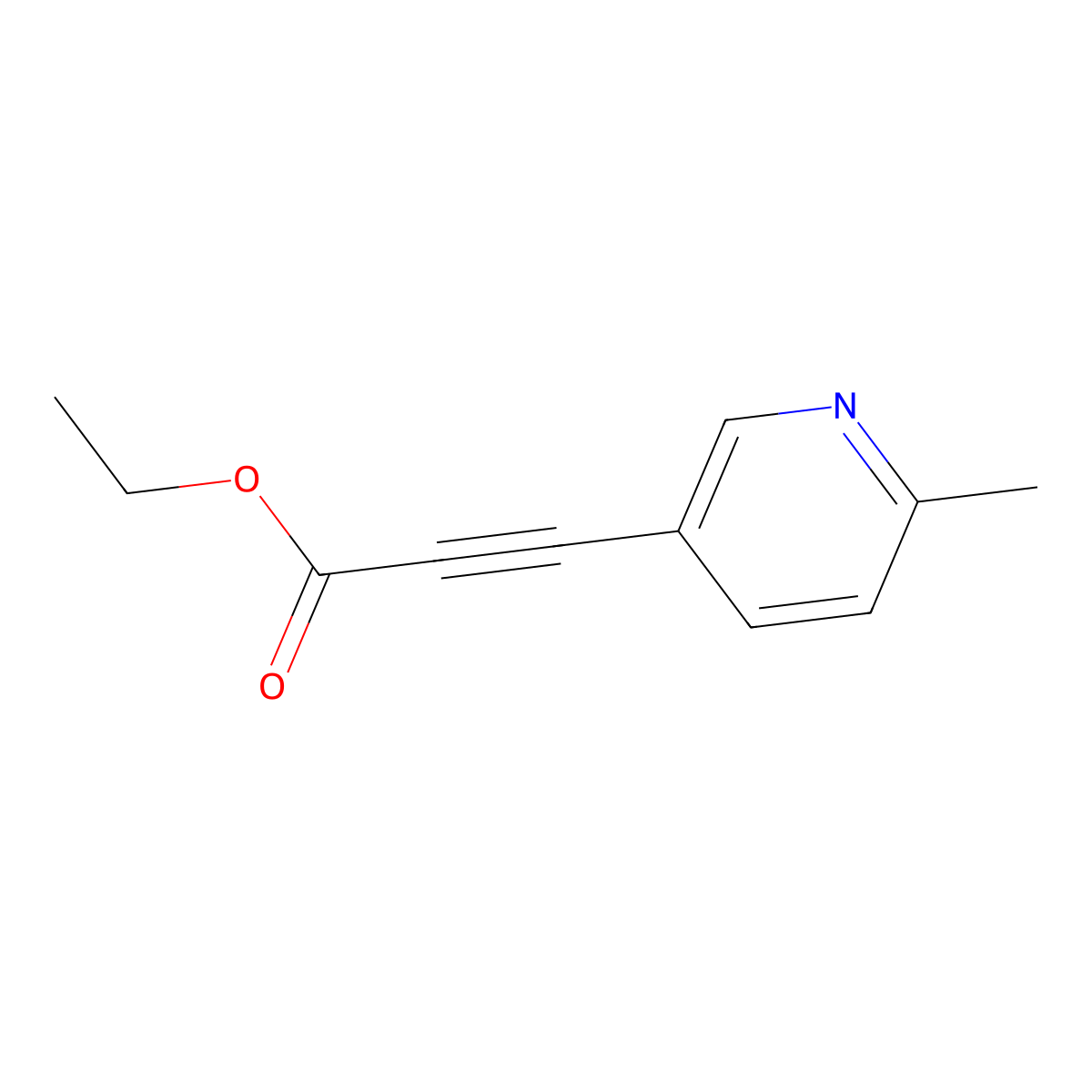 Ethyl 3-(6-methylpyridin-3-yl)prop-2-ynoate molecular structure, CAS 1602984-82-6