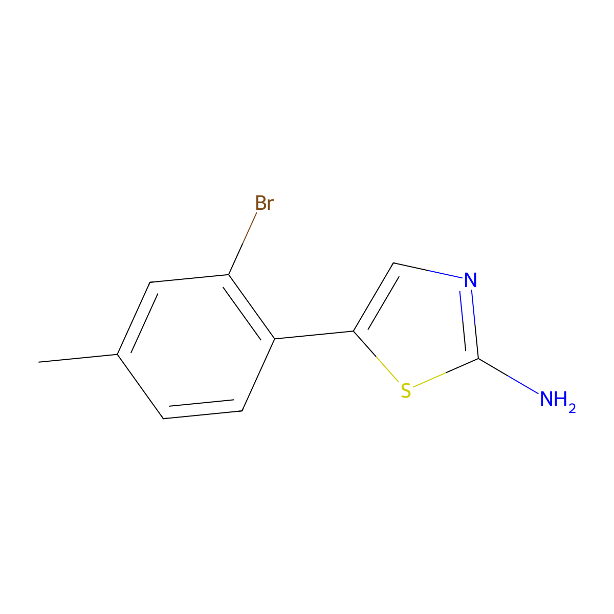 5-(2-Bromo-4-methylphenyl)thiazol-2-amine molecular structure, CAS 1602992-75-5