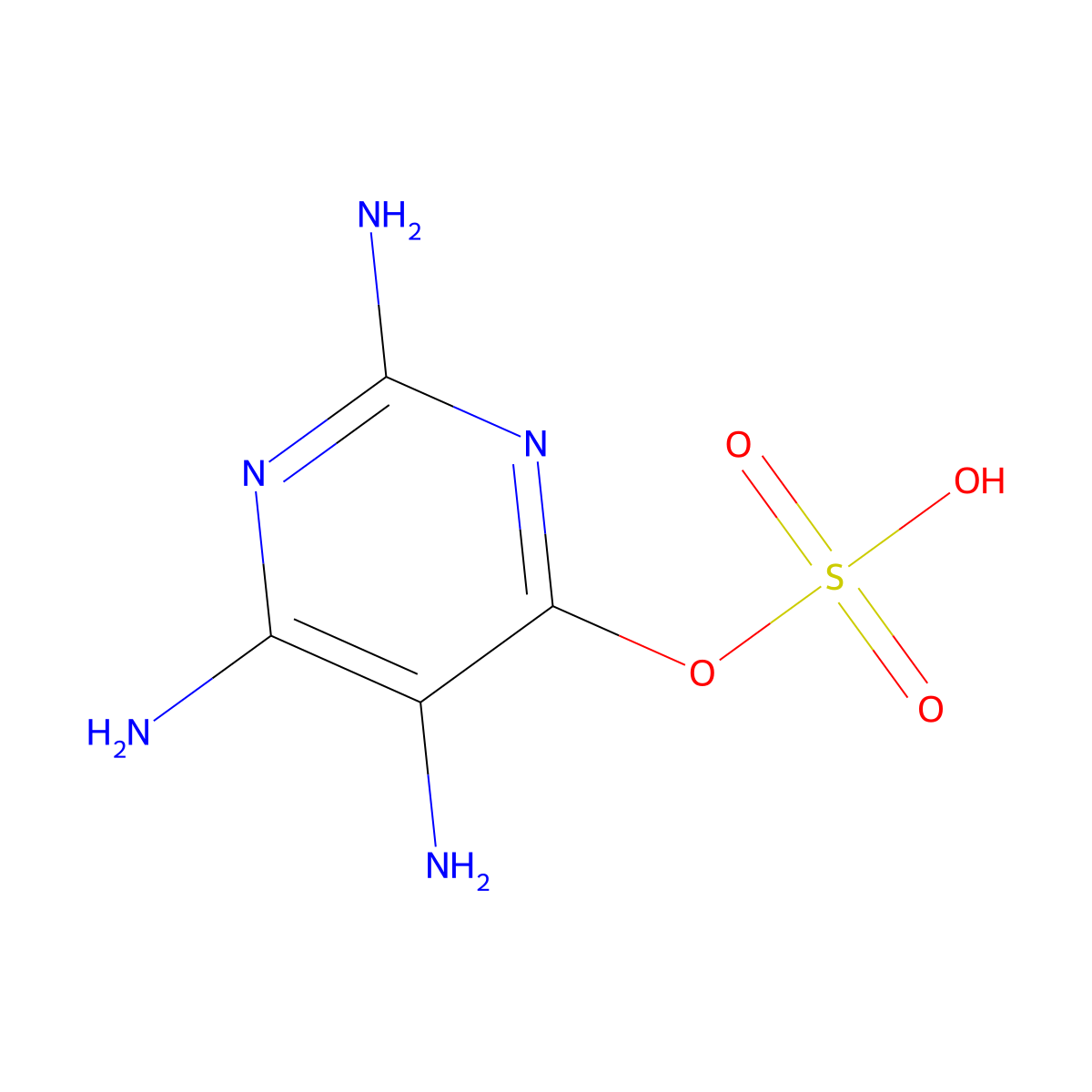4-Pyrimidinol, 2,5,6-triamino-, hydrogen sulfate (ester) molecular structure, CAS 1603-02-7