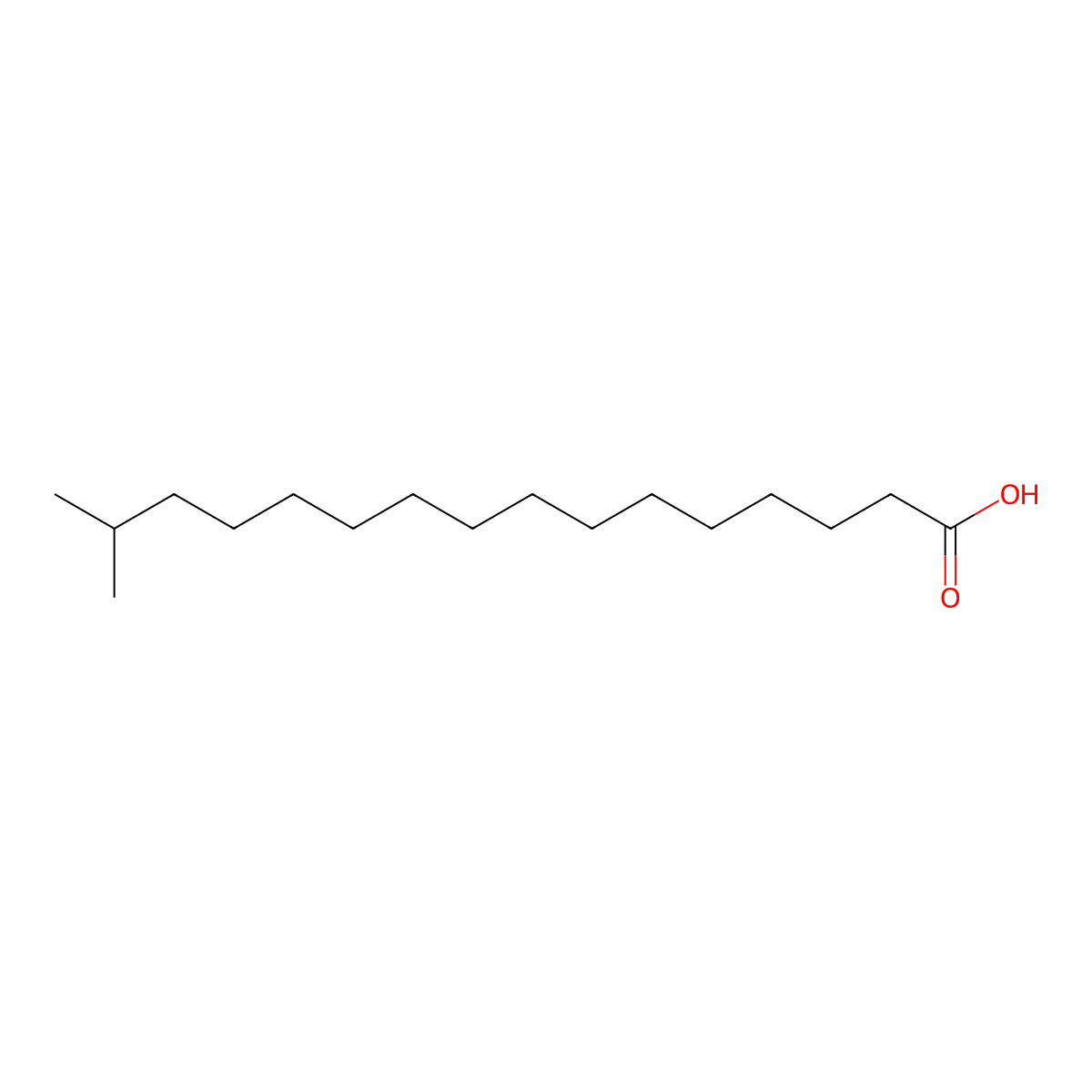 15-Methylhexadecanoic acid molecular structure, CAS 1603-03-8