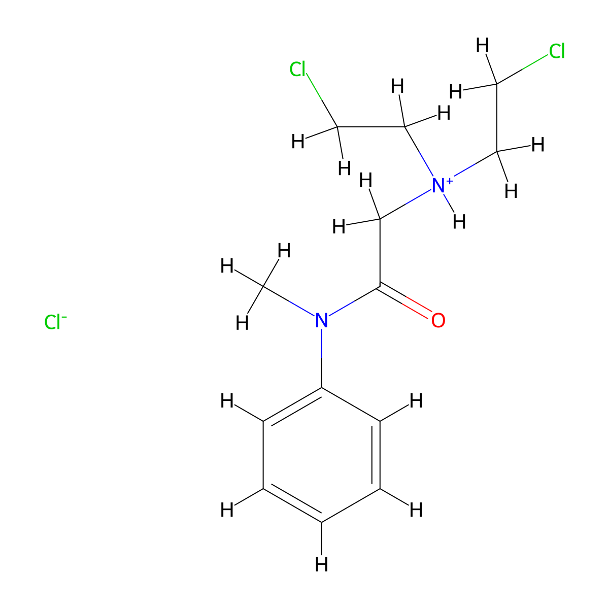 Acetanilide, 2-(bis(2-chloroethyl)amino)-N-methyl-, hydrochloride molecular structure, CAS 1603-09-4