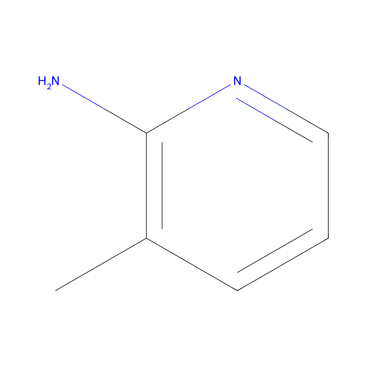 2-Amino-3-methylpyridine molecular structure, CAS 1603-40-3