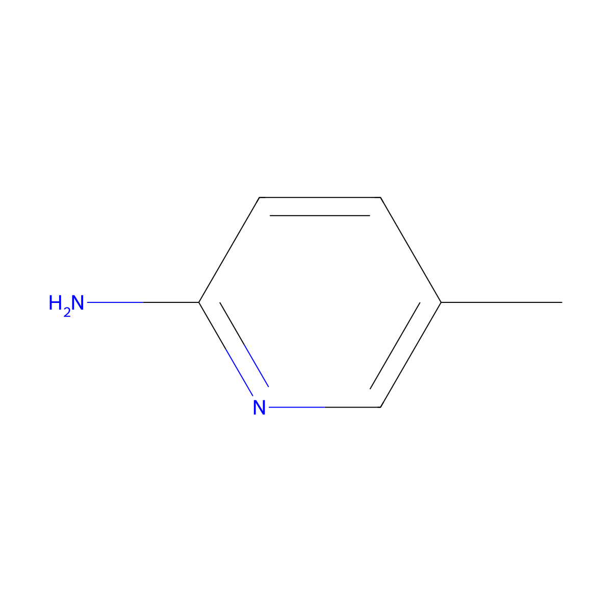 2-Amino-5-methylpyridine molecular structure, CAS 1603-41-4