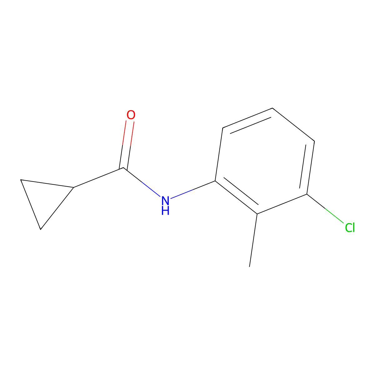 N-(3-chloro-2-methylphenyl)cyclopropanecarboxamide molecular structure, CAS 16030-72-1