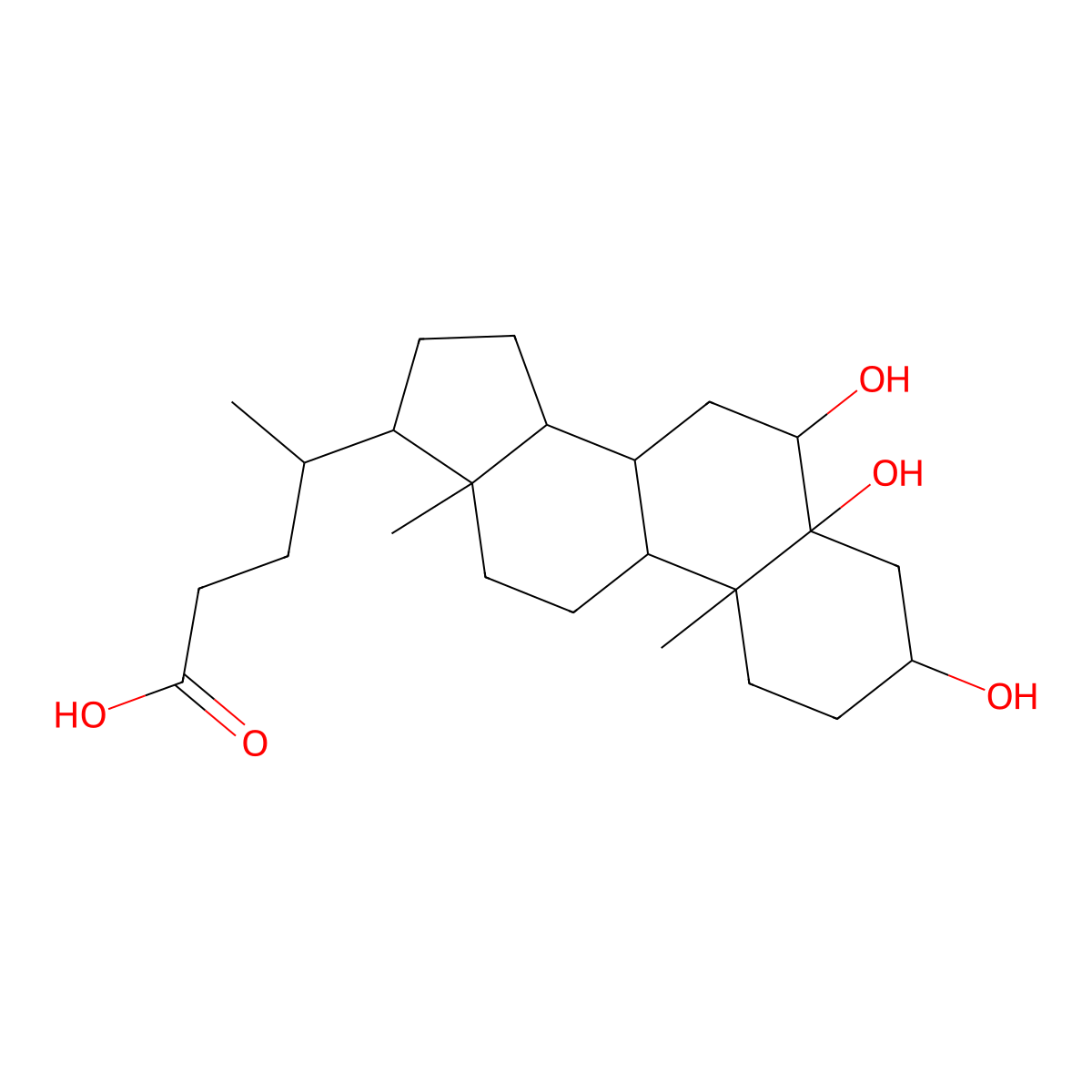 3beta,5alpha,6beta-Trihydroxycholan-24-oic Acid molecular structure, CAS 16030-92-5