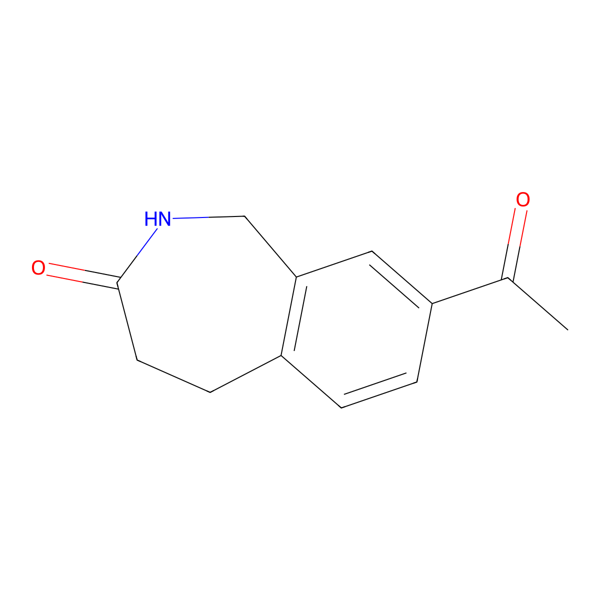 8-acetyl-2,3,4,5-tetrahydro-1H-2-benzazepin-3-one molecular structure, CAS 160300-38-9