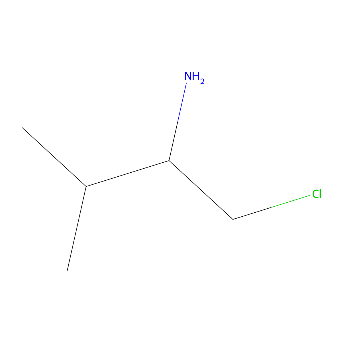 1-Chloro-3-methylbutan-2-amine molecular structure, CAS 1603005-97-5
