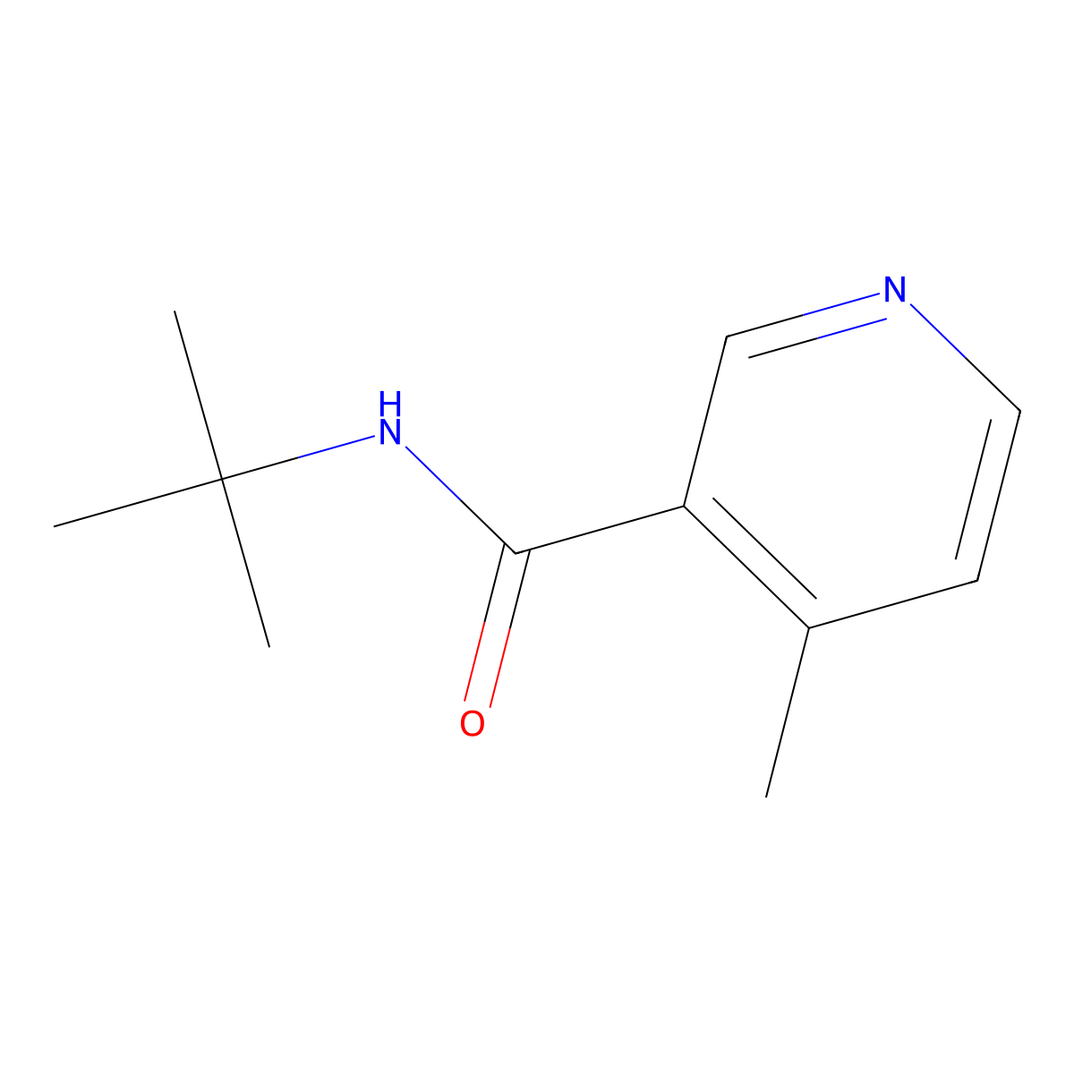 N-tert-butyl-4-methylpyridine-3-carboxamide molecular structure, CAS 160301-20-2