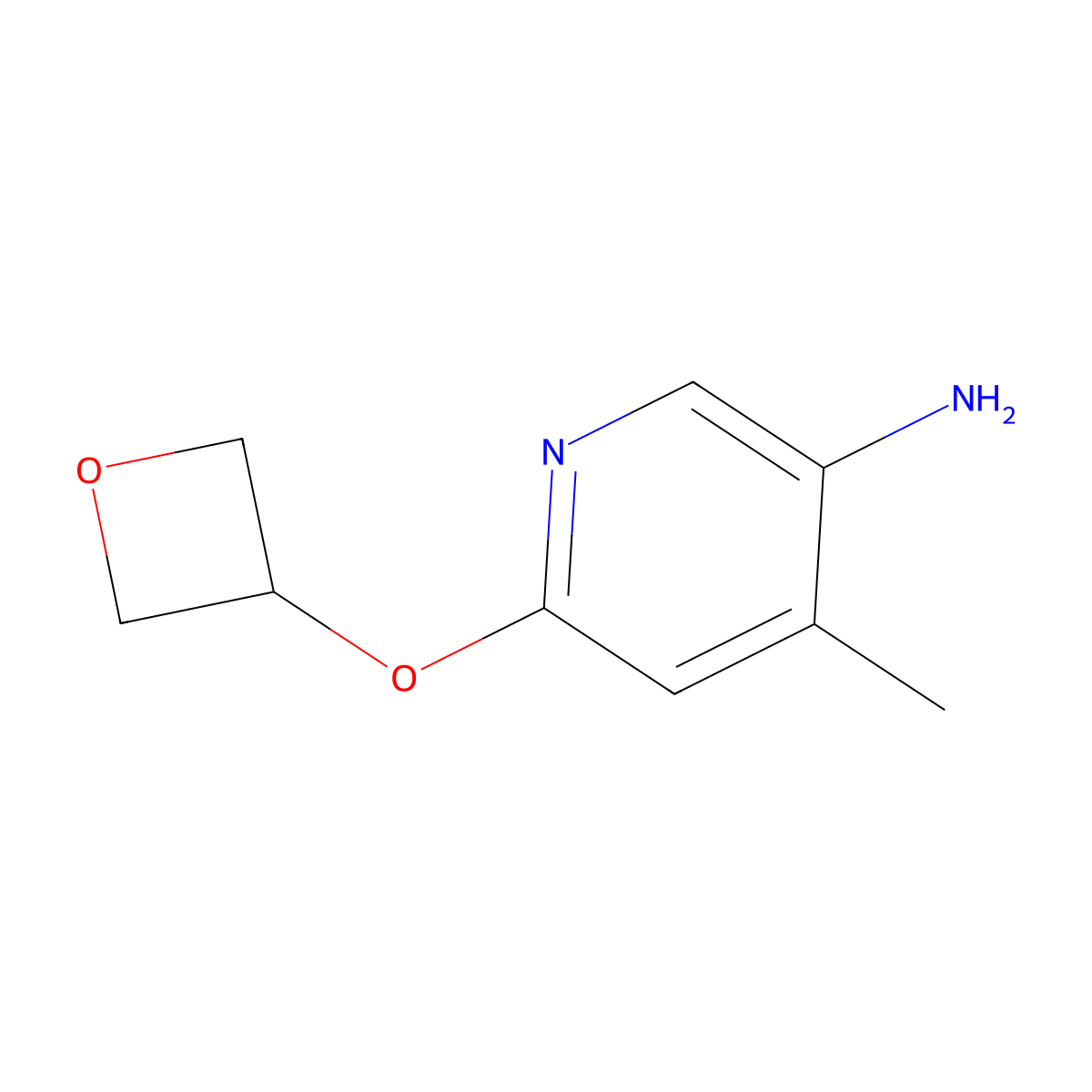 4-Methyl-6-(oxetan-3-yloxy)pyridin-3-amine molecular structure, CAS 1603026-39-6