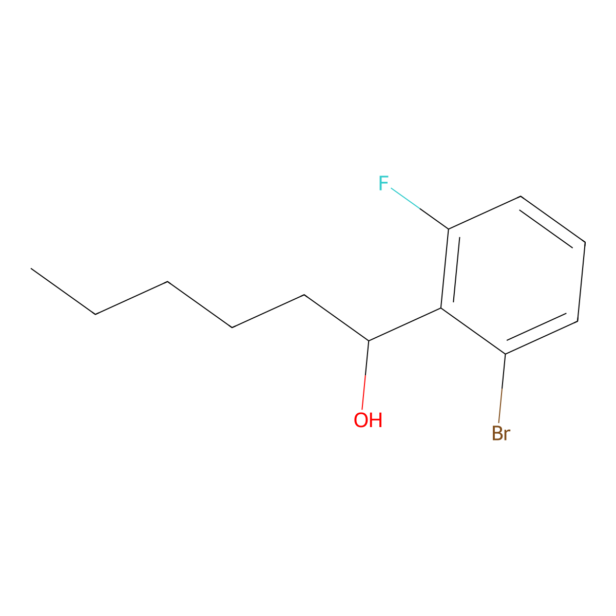 2-Bromo-6-fluoro-alpha-pentylbenZenemethanol molecular structure, CAS 1603044-83-2