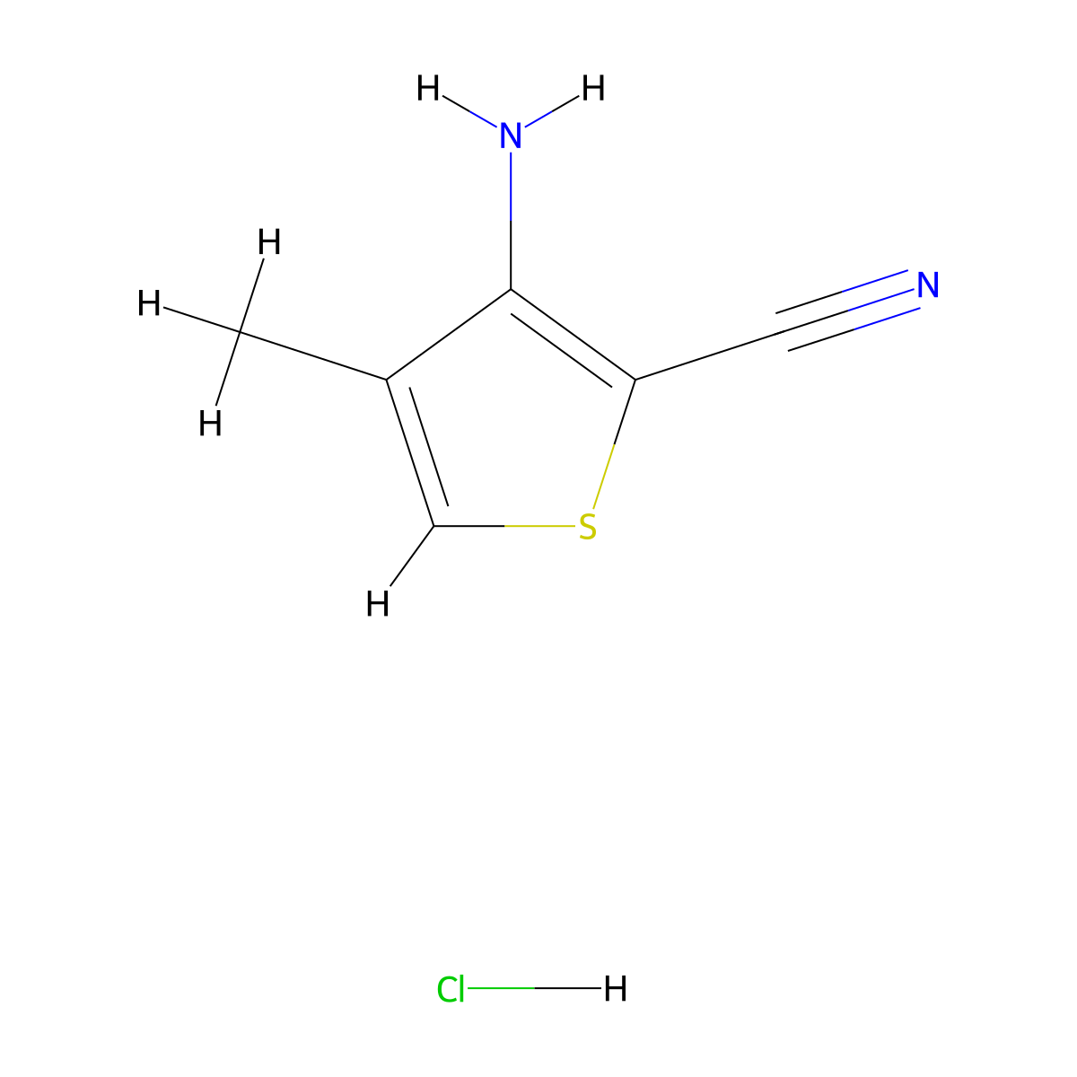 3-Amino-4-methylthiophene-2-carbonitrile hydrochloride molecular structure, CAS 1603054-93-8