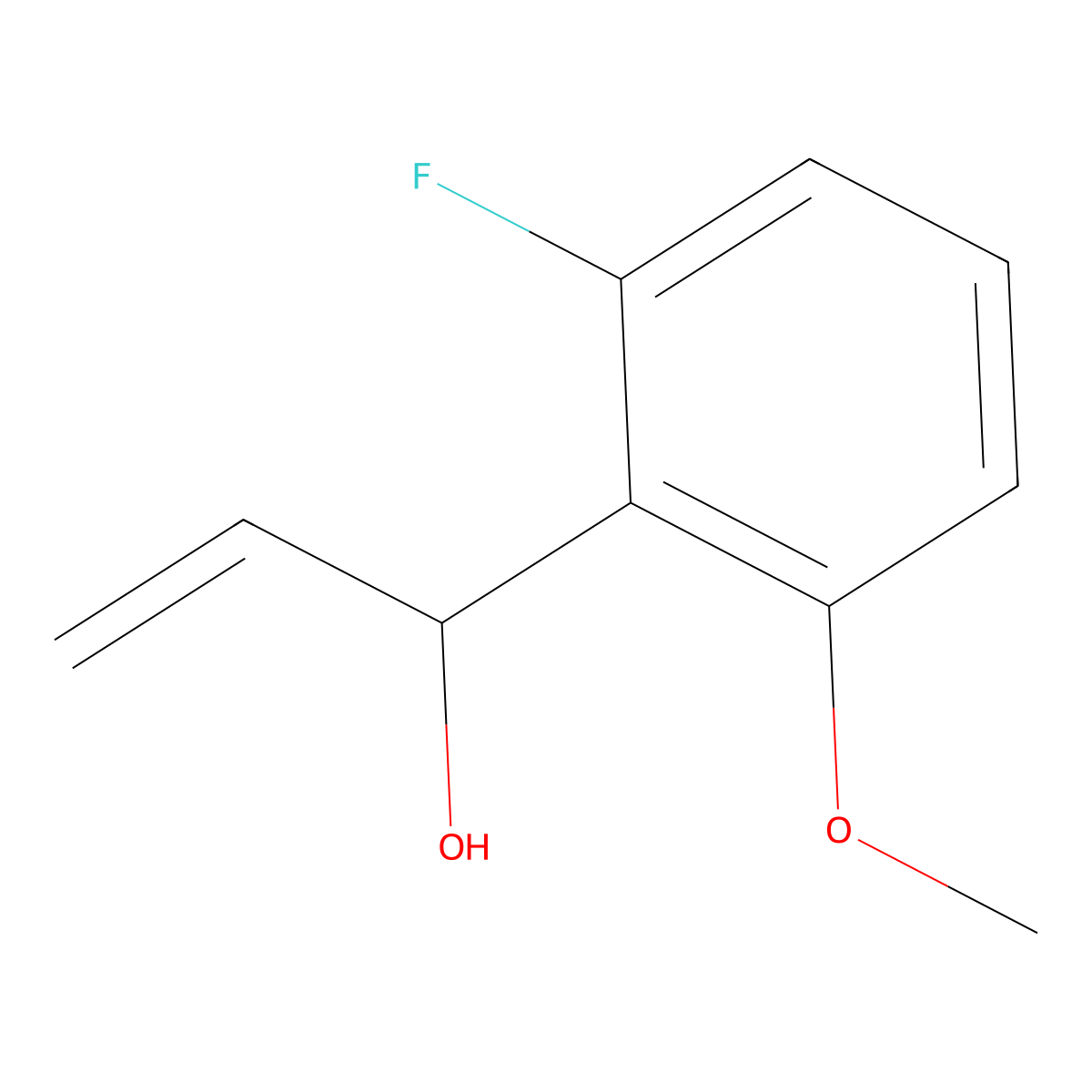 1-(2-Fluoro-6-methoxyphenyl)prop-2-en-1-ol molecular structure, CAS 1603058-69-0