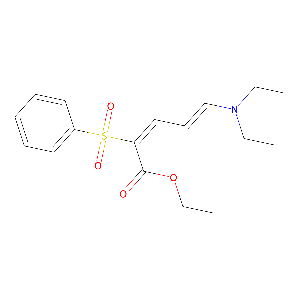 Ethyl 5-(diethylamino)-2-(phenylsulfonyl)penta-2,4-dienoate molecular structure, CAS 160306-22-9