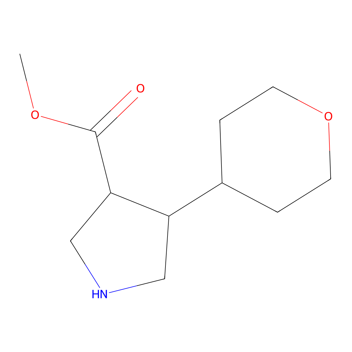 Methyl 4-(oxan-4-yl)pyrrolidine-3-carboxylate molecular structure, CAS 1603062-17-4