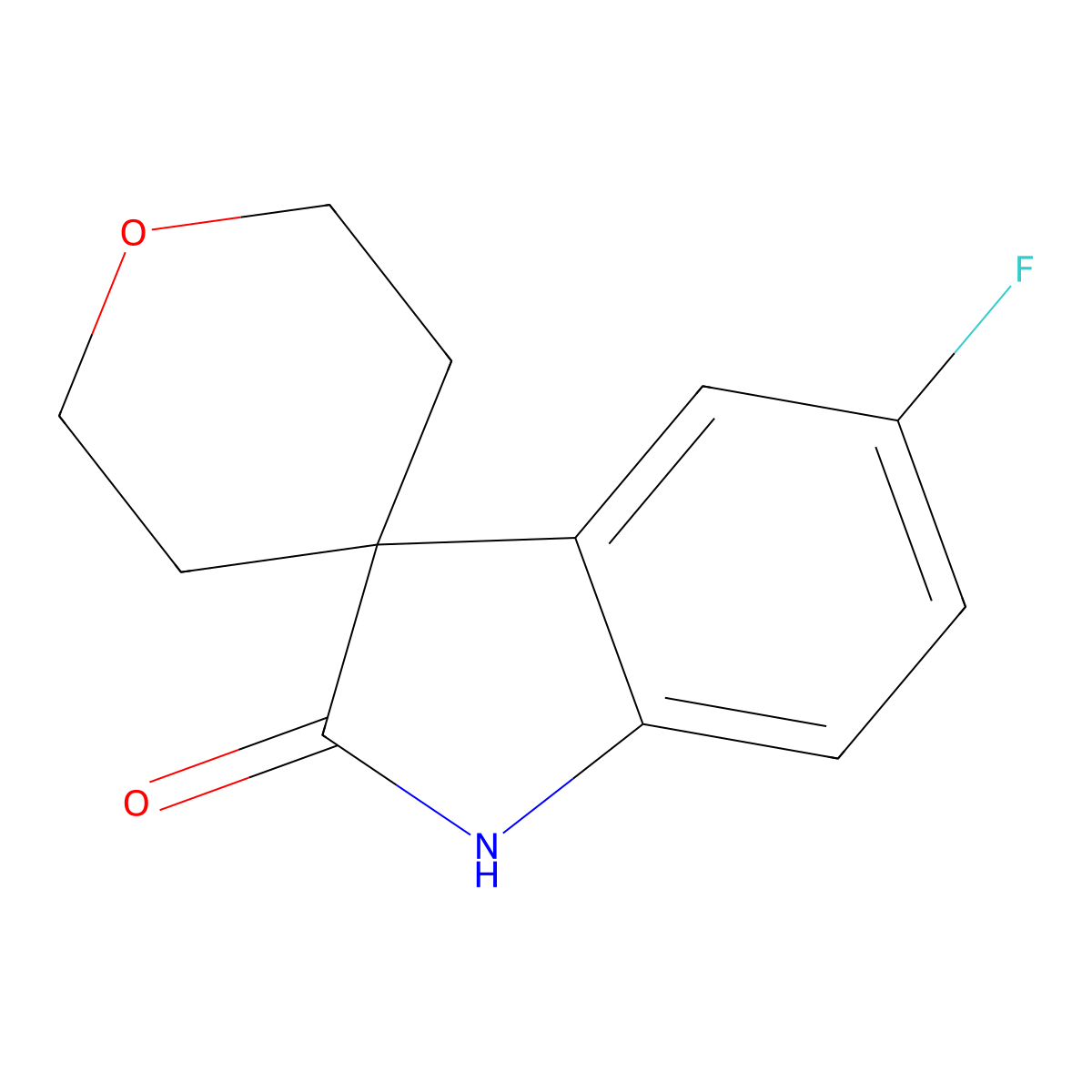 5-Fluoro-1H-spiro[indole-3,4'-oxane]-2-one molecular structure, CAS 1603067-38-4