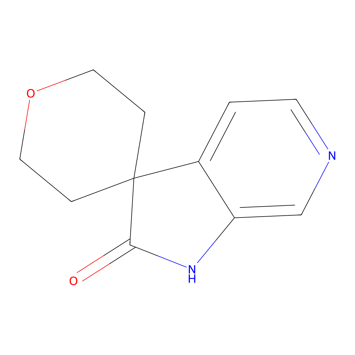 spiro[1H-pyrrolo[2,3-c]pyridine-3,4'-oxane]-2-one molecular structure, CAS 1603067-48-6