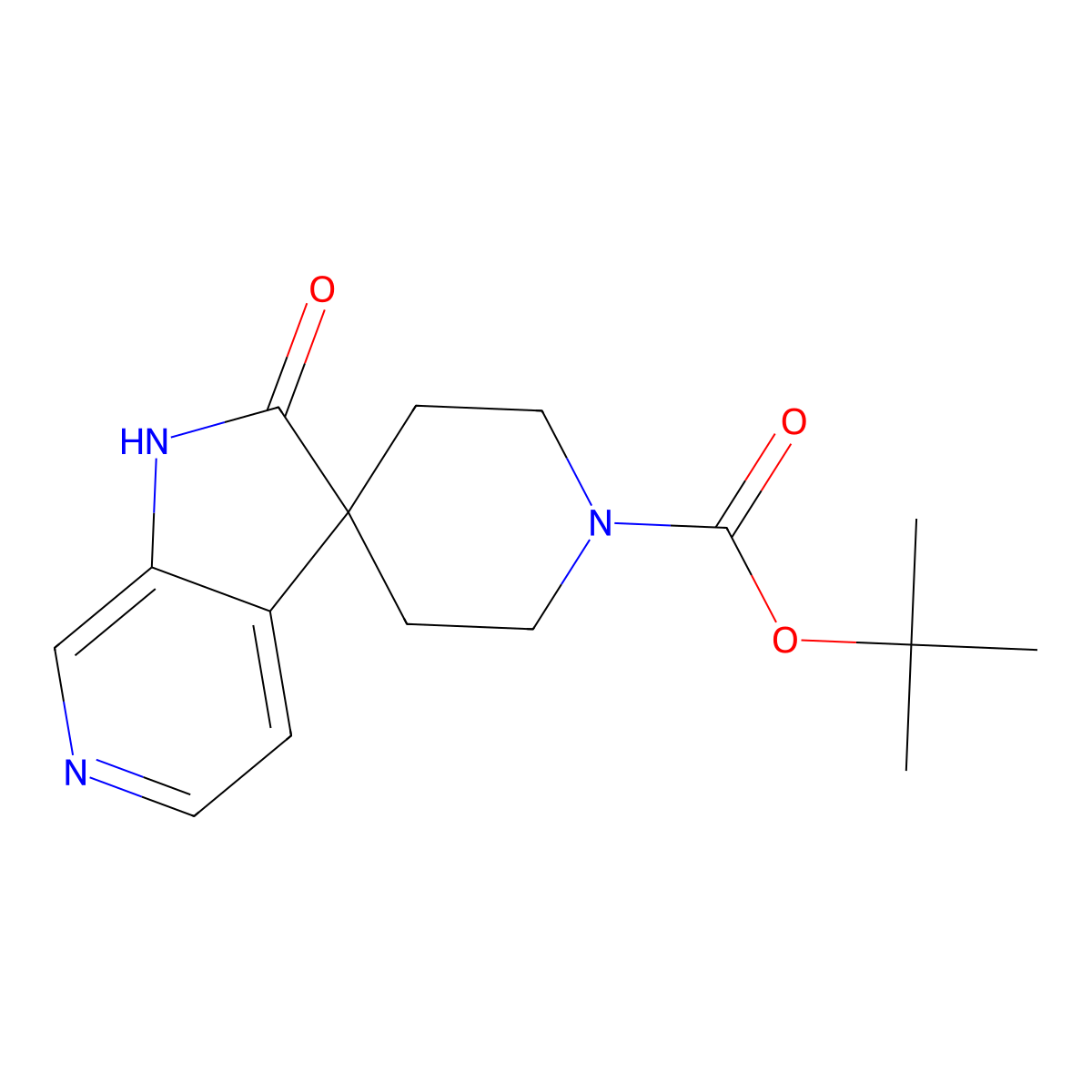 tert-Butyl 2'-oxo-1',2'-dihydrospiro[piperidine-4,3'-pyrrolo[2,3-c]pyridine]-1-carboxylate molecular structure, CAS 1603067-54-4