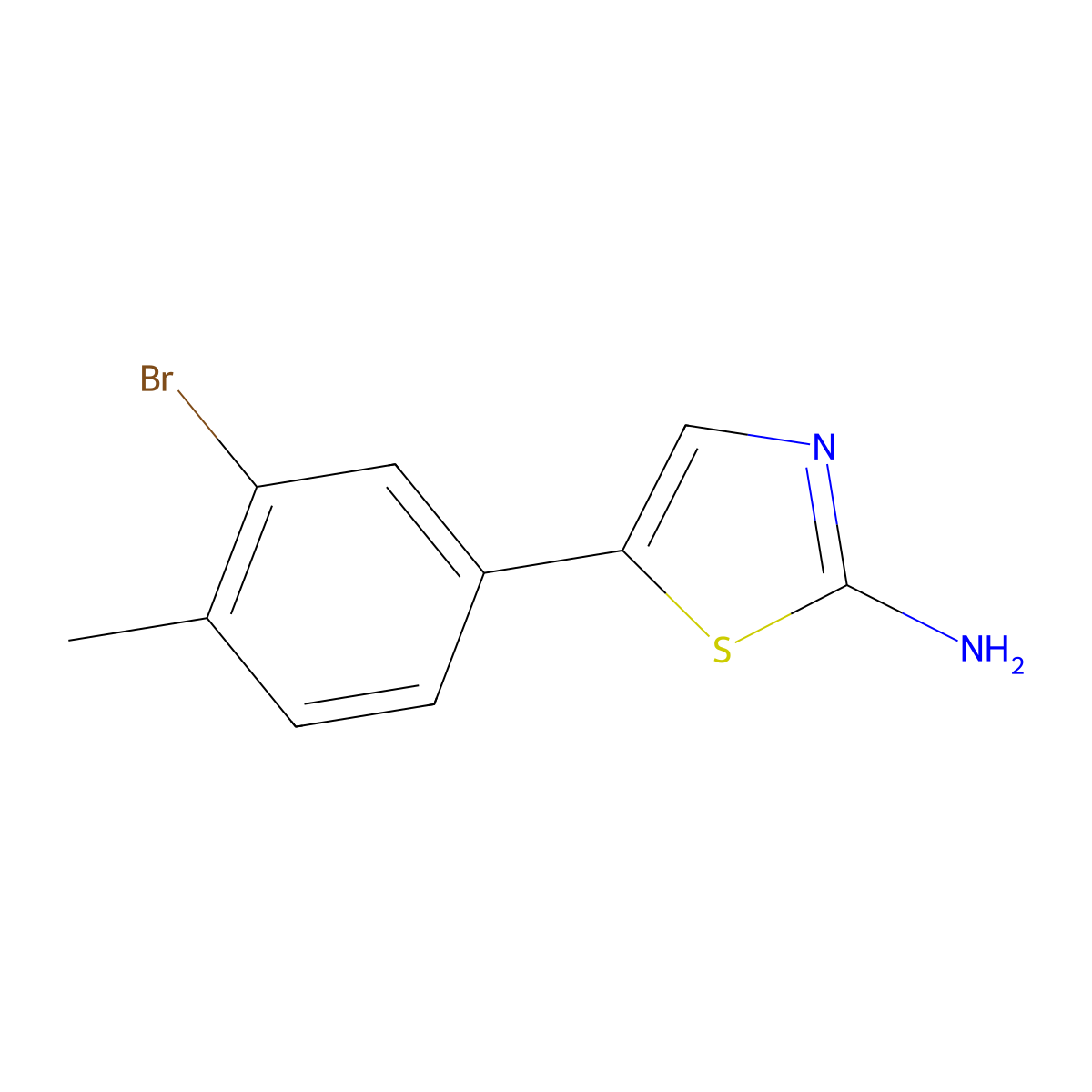 5-(3-Bromo-4-methylphenyl)thiazol-2-amine molecular structure, CAS 1603071-66-4