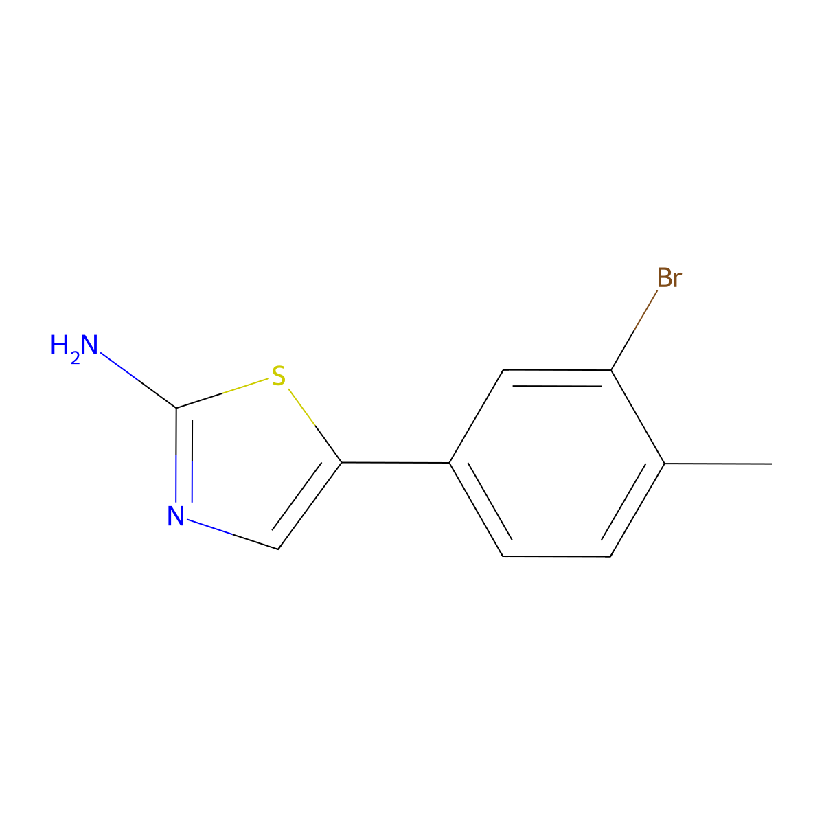 5-(3-Bromo-4-methylphenyl)thiazol-2-amine molecular structure, CAS 1603071-66-4