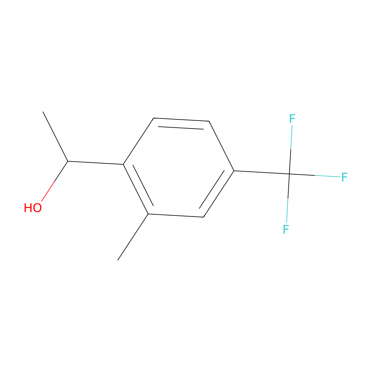 1-(2-Methyl-4-(trifluoromethyl)phenyl)ethanol molecular structure, CAS 1603075-85-9