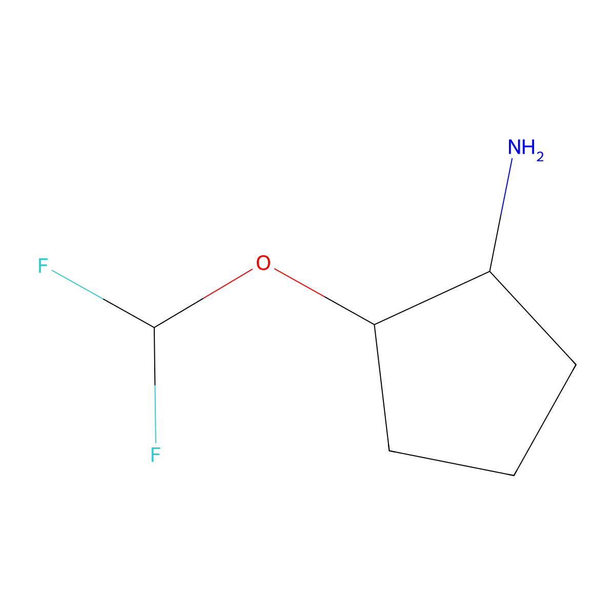 2-(Difluoromethoxy)cyclopentan-1-amine molecular structure, CAS 1603082-41-2