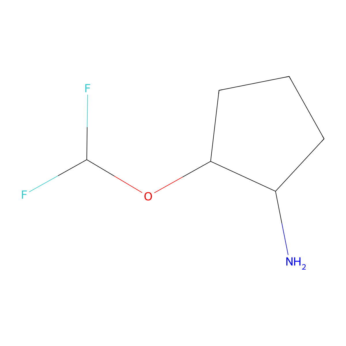 2-(Difluoromethoxy)cyclopentan-1-amine molecular structure, CAS 1603082-41-2