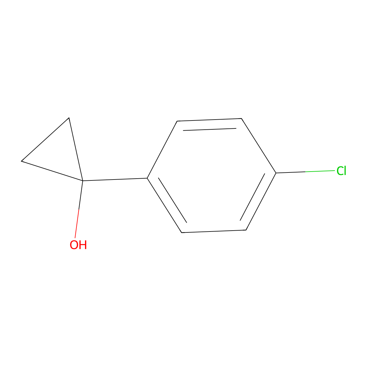 1-(4-Chlorophenyl)cyclopropan-1-ol molecular structure, CAS 16031-54-2