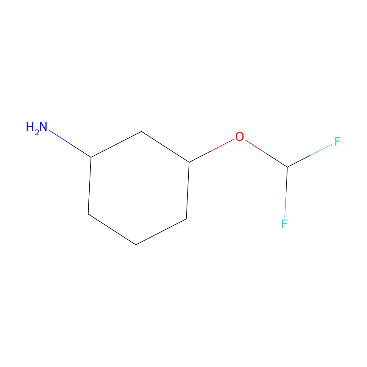 3-(Difluoromethoxy)cyclohexan-1-amine molecular structure, CAS 1603104-35-3