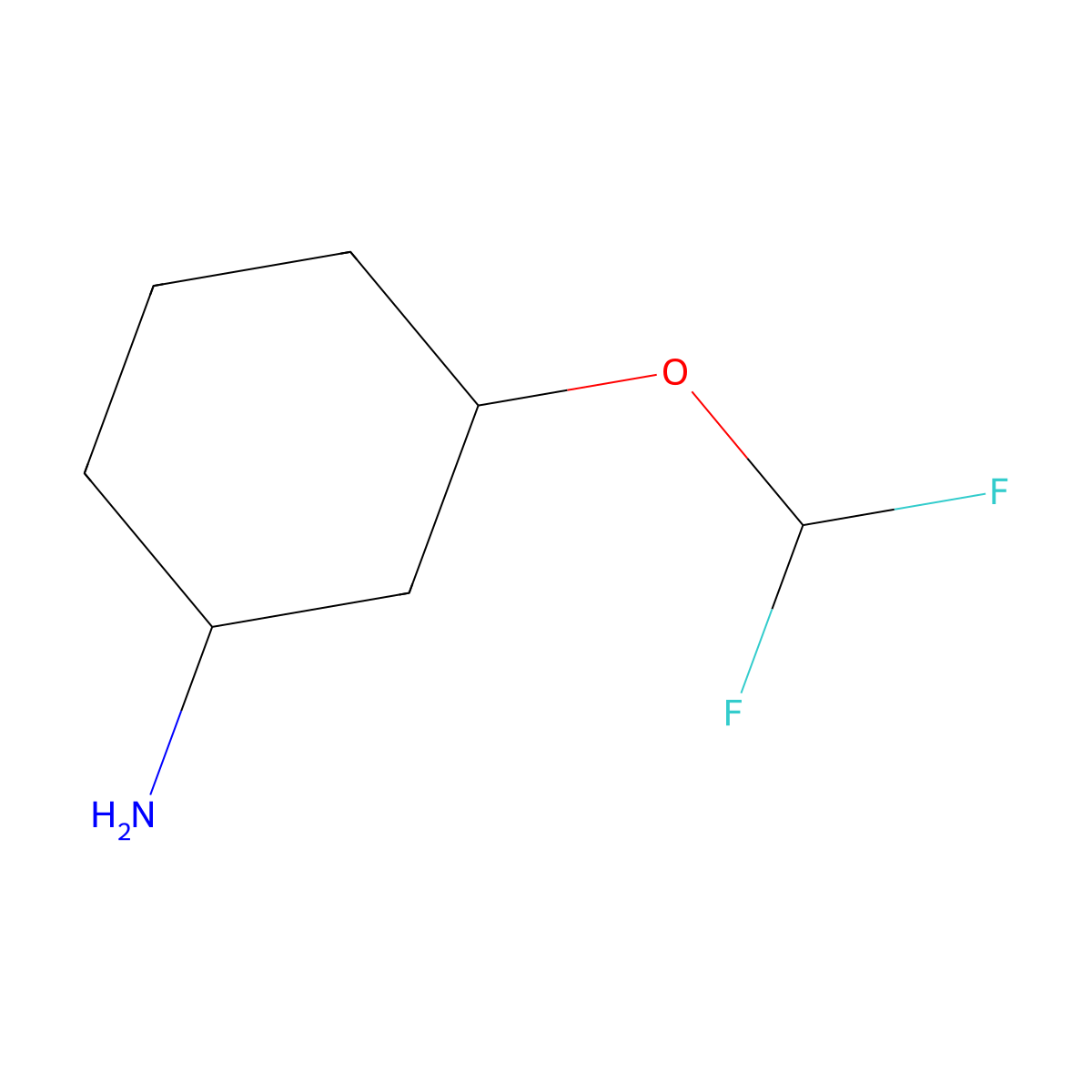 3-(Difluoromethoxy)cyclohexan-1-amine molecular structure, CAS 1603104-35-3