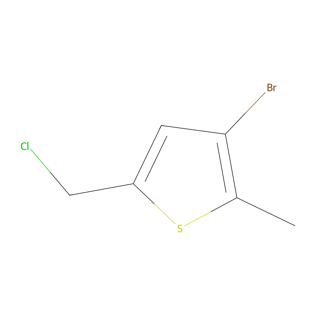 3-Bromo-5-(chloromethyl)-2-methylthiophene molecular structure, CAS 1603106-34-8