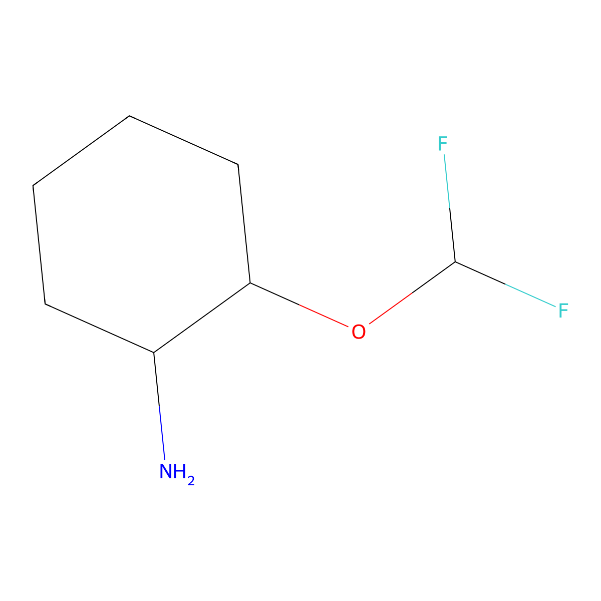 2-(Difluoromethoxy)cyclohexan-1-amine molecular structure, CAS 1603108-69-5