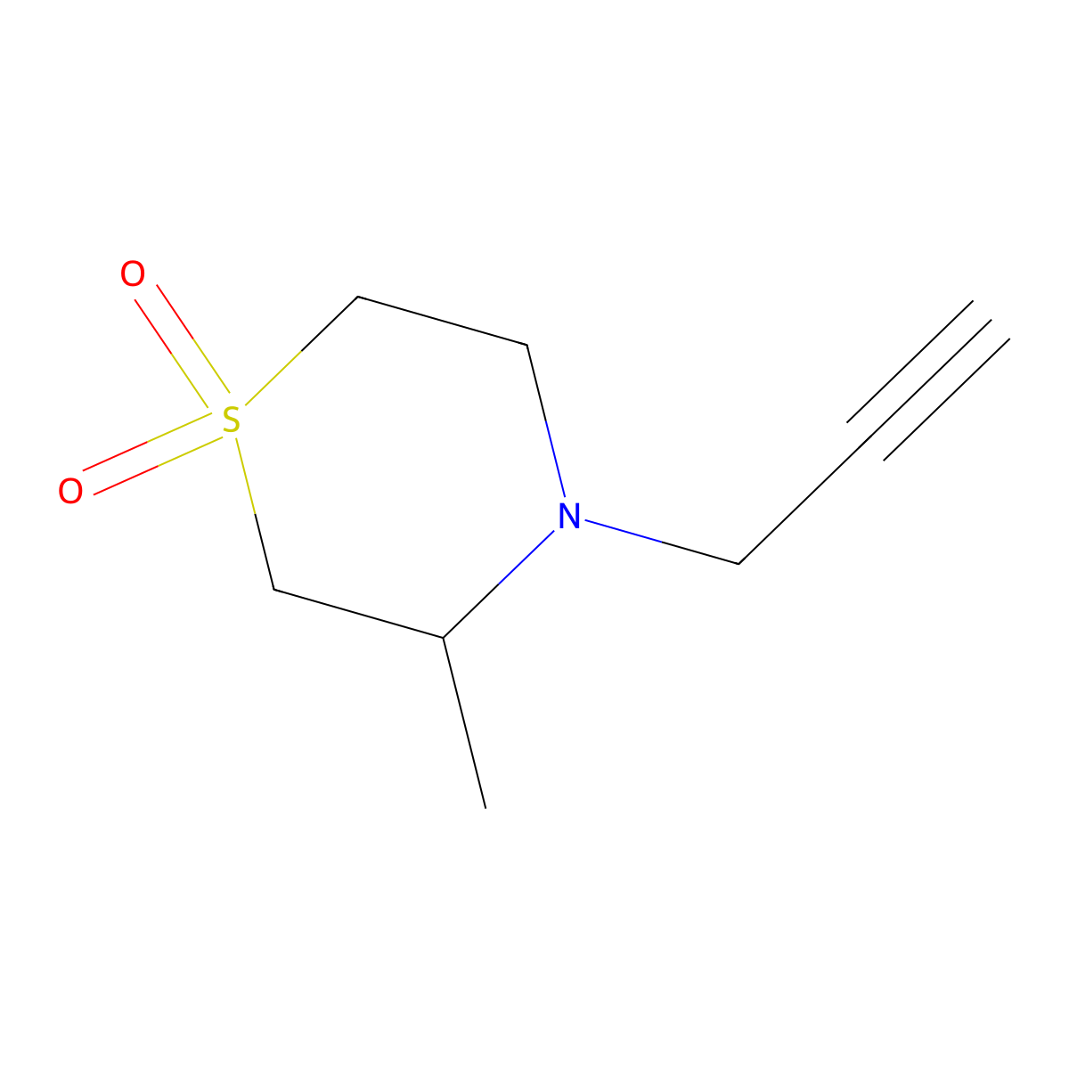 3-Methyl-4-(prop-2-yn-1-yl)-1lambda6-thiomorpholine-1,1-dione molecular structure, CAS 1603121-77-2
