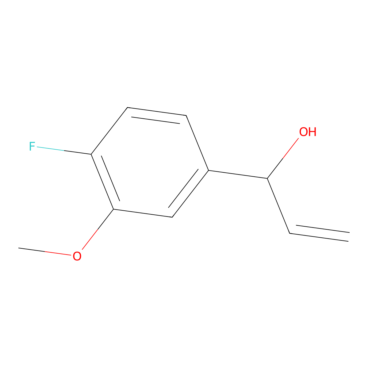 1-(4-Fluoro-3-methoxyphenyl)prop-2-en-1-ol molecular structure, CAS 1603125-91-2